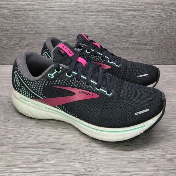 Brooks Shoes - Brooks Ghost 14 Black Pink Women's 9 B Running Shoes Comfort Athleisure Training